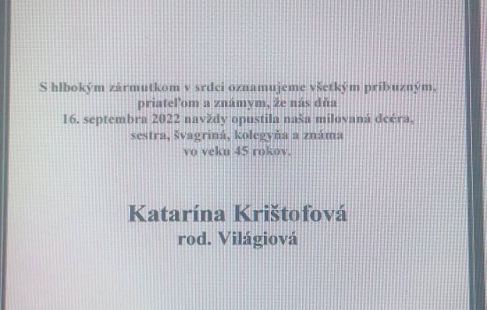 Smútočné oznámenie