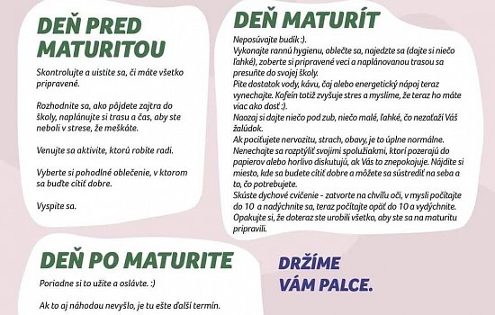 Milí naši maturanti!